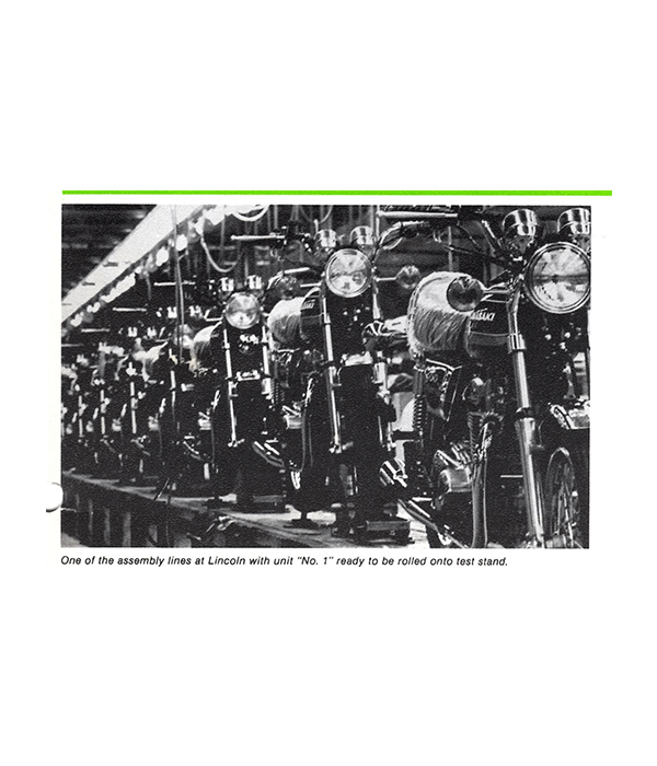 One of the assembly lines at Lincoln with unit No.1 ready to be rolled onto test stand