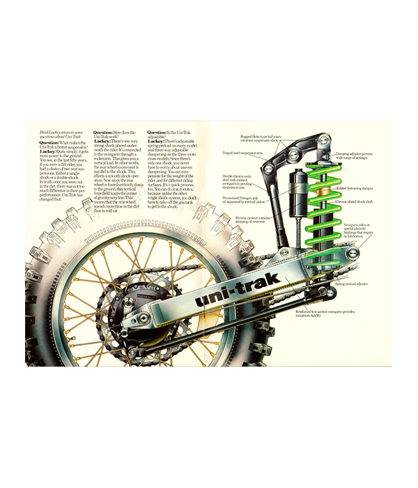 Uni-Trak Single shock suspension system interview with Brad Lackey.