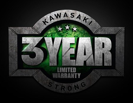 kawasaki 3 year limited warranty logo